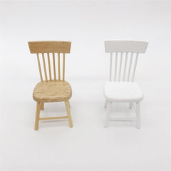 3 PCS Doll House Miniature Dining Room Furniture Wooden Chair Children Educational Toys