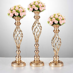 Gold Plated Wrought Iron Candlestick Window Wedding Props Decoration, 40cm, 48cm, 54cm
