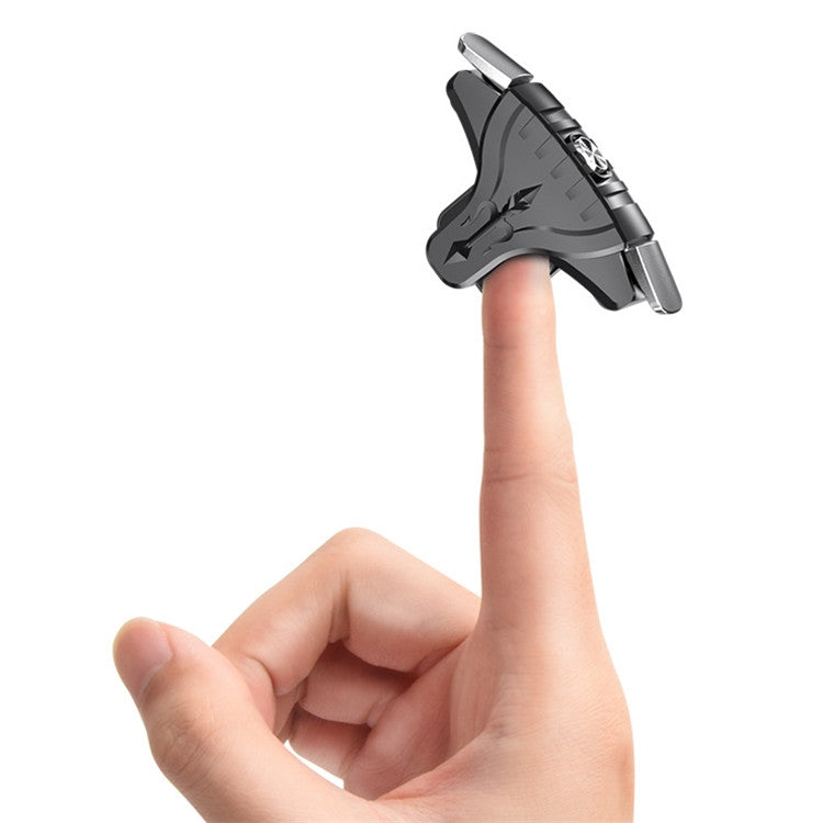 2 Pairs F01 Electroplating Mechanical Shaft Bidirectional Button Auxiliary Shooting Game Handle for Mobile Phones within The Thickness of 6.1-12.0mm, F01