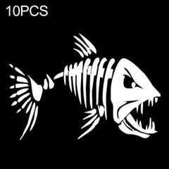 10 PCS YOJA Mad Fish Funny Decal Car Window Decoration Vinyl Stickers Motorcycle Accessories, 11x7CM, Black, Silver