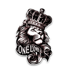 5 PCS YJZT One Love Lion Crown PVC Animal Car Sticker, 10x15.3CM, Lion Crown