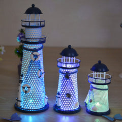 Creative Decorative Wrought Iron Flash Tower LED Night Light, Small 14cm, Medium 19cm, Large 30cm