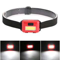 2 PCS Mini COB LED Headlamp Adjustable Camping Torch Lamp Light with 3 Modes, Black, Blue, Red, White