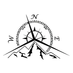 5 PCS NSWE Fashion Mountains Compass Rose Decal Nautical Compass Navigate Car Sticker, Size: 13.7x9.4cm, 5 PCS Black, 5 PCS  Silver