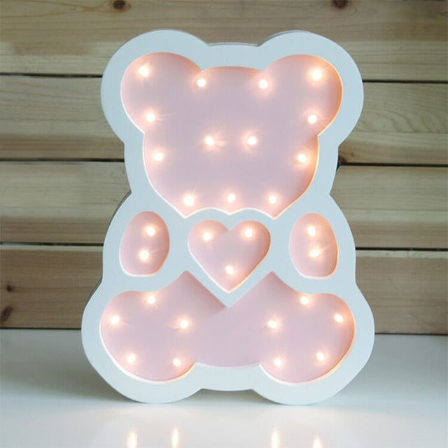 Bedside Wall LED Night Light Children Baby Kids Bedroom Home Decorative Lamp, Blue, Pink, Yellow