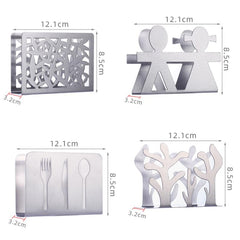 Restaurant Hotel Napkin Nolder Paper Towel Holder Stainless Steel Square Towel Holder, Tableware (Sanding), Grilles (Sanding), Grilles (Bright Light), Plant (Sanding), Lovers (Sanding)