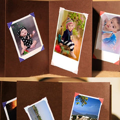 Retro Paste Folding 18 Fold Pages 34 Sides Creative Manual Album Book, Kraft Page, Black Kraft Inside Page, Coffee Kraft Inside Page