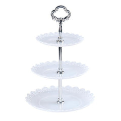 Party Birthday Three-layer Fruit Plate Cake Stand Dessert Storage Rack, Dessert Storage Rack, Black, Clear, Blue