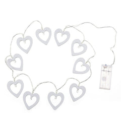 1.2m 10 LEDs Wooden Heart Christmas Party Outdoor Indoor Heart Decoration String Light