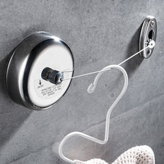 Portable Stainless Steel Retractable Clothesline Indoor Outdoor Laundry Hanger Clothes Drying Rack Rope, Stainless Steel Wall Hanging