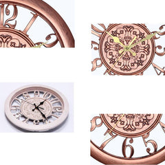 Home Round Retro Living Room Quartz Wall Clock