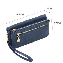Women Long Wallet Female High Capacity Double Zippers Clutch Purse