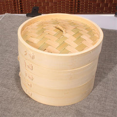 Xiaolongbao Bamboo Steamer Household Steamed Dumpling Cage Drawer Multi Layer Deepened Bamboo Steaming Rack, 10cm Cover, 10cm Cage, 13cm Cover, 13cm Cage