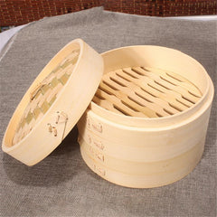 Xiaolongbao Bamboo Steamer Household Steamed Dumpling Cage Drawer Multi Layer Deepened Bamboo Steaming Rack, 10cm Cover, 10cm Cage, 13cm Cover, 13cm Cage