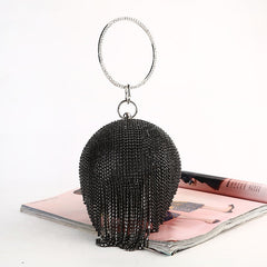 Diamond Tassel Women Party Metal Crystal Clutches Evening Bags Wedding Bag Bridal Shoulder Handbag