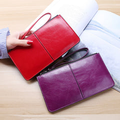 Women Zip Wallet Long Clutch Multi Card Holder Wallet Wrist Wallet