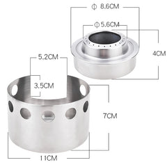 Outdoor Picnic Stove Stainless Steel Portable Mini Alcohol Stove With Cover