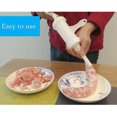 2 PCS Sausage Machine Meat Stuffer Filler Hand Operated Salami Maker, 12x17x19cm