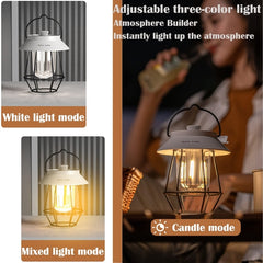 Outdoor Hanging Camping Lights Tent Lighting Atmosphere Lights, Handle Black, Handle White