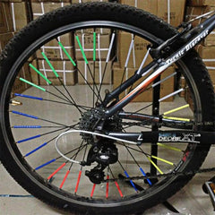 2 BAGS Bicycle Mountain Bike Riding Wheel Rim Spoke Mount Clip Tube Warning Light Strip Outdoor Reflector, Yellow, Blue, Green, Orange, Red, Silver