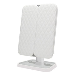 Simple & Stylish LED Three-Fold Square Makeup Mirror, Plug-in Monochrome Lamp, Charging Model Monochrome Lamp, Charging Model Three-color Light
