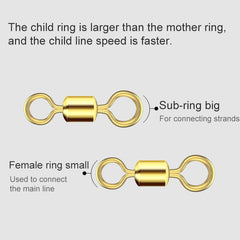 100 PCS Fishing Tackle Supplies Zimu Swivel Gold-plated Swivel Fishing Accessories, Length 1.1cm, Length 1.0cm, Length 0.9cm, Length 0.8cm