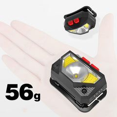 T09-COB LED Glare Headlight Outdoor Lighting USB Charging Sensor Red Light Night Running Mini Fishing Headlight, T09-COB