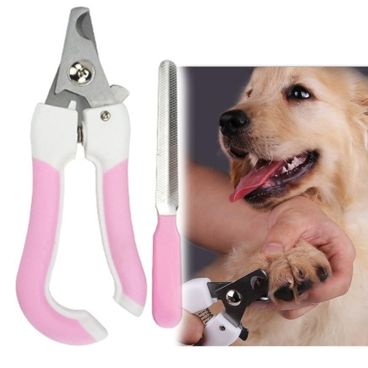 Two-piece Pet Toe Stainless Steel Cat and Dog Nail Clipper Filee, S, L