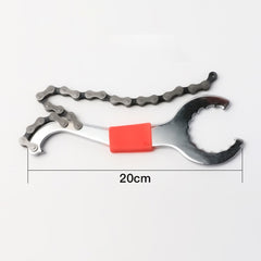 2 PCS Three-in-one Bicycle Integrated Bottom Shaft Flywheel Fixed Wrench Tail Hook Tool