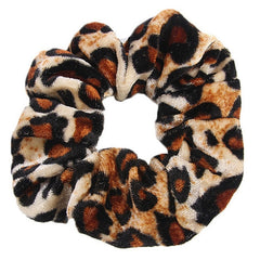 2 PCS Velvet Leopard Hair Ring Gold Velvet Headband Flannel Hair Band Hairball Hair Pocket Flower, Leopard Print, Black and White dots, Piebald, Black and White Geometry, Fine Leopard Print