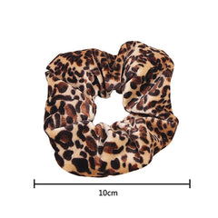 2 PCS Velvet Leopard Hair Ring Gold Velvet Headband Flannel Hair Band Hairball Hair Pocket Flower, Leopard Print, Black and White dots, Piebald, Black and White Geometry, Fine Leopard Print