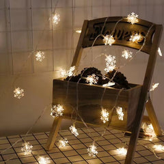 3m 20 LEDs USB Home New Year Christmas Decoration Snowflake Garland Light, Warm White, Colorful Light