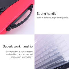 Portable 12-Layer File Pocket A4 Expanding File Classified Folder PP Storage Clip Ticket Package, Blue, Green, Orange, Red, Fluorescence Yellow