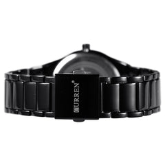 CURREN 8106 Fashion Business Calendar Waterproof Full Steel Quartz Watch, black case black face, white case black face, black case white face, white case white face