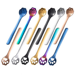 Stainless Steel Creative Cat Claw Coffee Spoon Dessert Cake Spoon, Cat Claw Spoon Silver, Hollow Cat Claw Spoon Silver, Cat Claw Spoon Gold, Hollow Cat Claw Spoon Gold, Cat Claw Spoon Rose Gold, Hollow Cat Claw Spoon Rose Gold, Cat Claw Spoon Black    ...