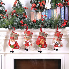 Mini Christmas Stockings Gift Bags Christmas Decorations for Home Festival Party