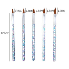 5pcs /Set Nail Crystal Brush Sculpting Pen Painting And Sculpting Nail Salon Tools