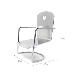3 PCS 1:12 Doll House Miniature Iron Chair Model, Iron Chair