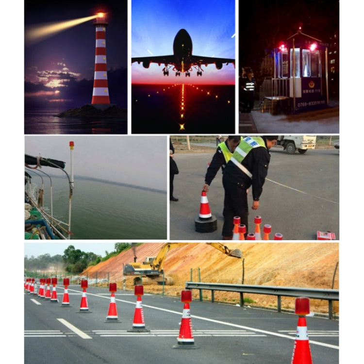 Night Solar Warning Construction Safety Warn Flash Lights Signal Light, Sleeve (Red), Slim handle (Red), Magnet (Red), Crude (Red)