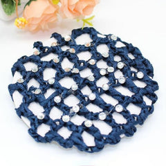 Beautiful Diamonds Bun Cover Snood Women Hair Net Ballet Dance Skating Headwear Accessories, Navy blue, Pink, Red, Green, Magenta