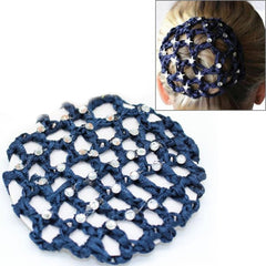 Beautiful Diamonds Bun Cover Snood Women Hair Net Ballet Dance Skating Headwear Accessories, Navy blue, Pink, Red, Green, Magenta
