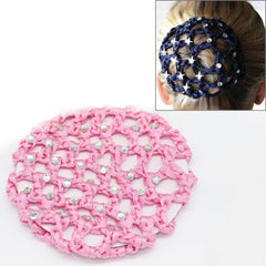 Beautiful Diamonds Bun Cover Snood Women Hair Net Ballet Dance Skating Headwear Accessories, Navy blue, Pink, Red, Green, Magenta