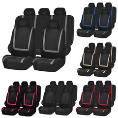 Universal Car Seat Cover Polyester Fabric Automobile Seat Covers Car Seat Cover Vehicle Seat Protector Interior Accessories, 4pcs Set Black, 4pcs Set Red, 4pcs Set Beige, 4pcs Set Gray, 4pcs Set Blue, 4pcs Set Pink, 9pcs Set Black, 9pcs Set Red        ...