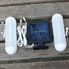 Double-lamp Wall-mounted LED Solar Powered Shed Light IP44 Waterproof Outdoor Pull Lamp