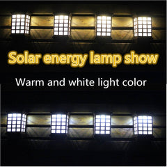 Extended Outdoor Solar Wall Lamp IP65 Waterproof Courtyard Garden Villa Wall Fence Stair Light, White Light, Warm White