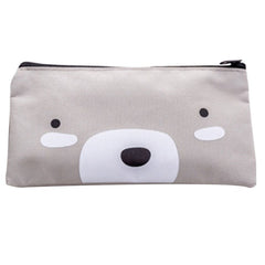 2 PCS Cartoon Dog Simple Big Capacity Pencil Bag Office School Student Supplie Stationery, Grey, Blue, Dark Blue, Light Yellow