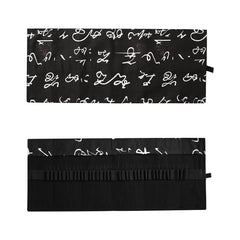Calligraphy Cute Canvas Roll School Pencil Case Pencilcase Student Pen Bag Stationery Pouch Supplies
