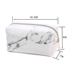 Cute Marble Pattern Pencil Cases Big Capacity PU Leather Cosmetic Bag Pencil Bag School Office Supplies