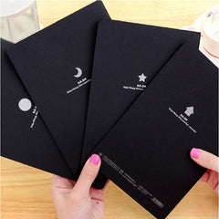 Sketchbook Diary Drawing Painting Graffiti Soft Cover Black Paper Sketch Book Notebook Office School Supplies Gift, S 56K, M 32K, L 16K