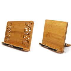 Wood Tablet Bookends Bracket Cookbook Textbooks Document Bamboo Foldable Reading Rest Book Stand, Light Board Small, Light Board Medium, Light Board Large, Hollow Small, Hollow Medium, Hollow Large